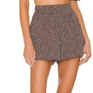 Anna Nata Erin short. brown high waisted polka dot shorts